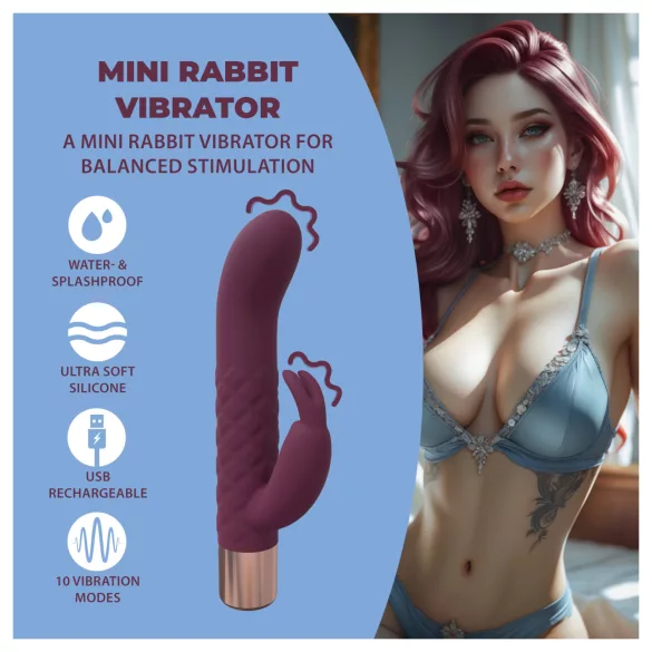 Loveline - mini vibratoru zaķītis (sarkans)