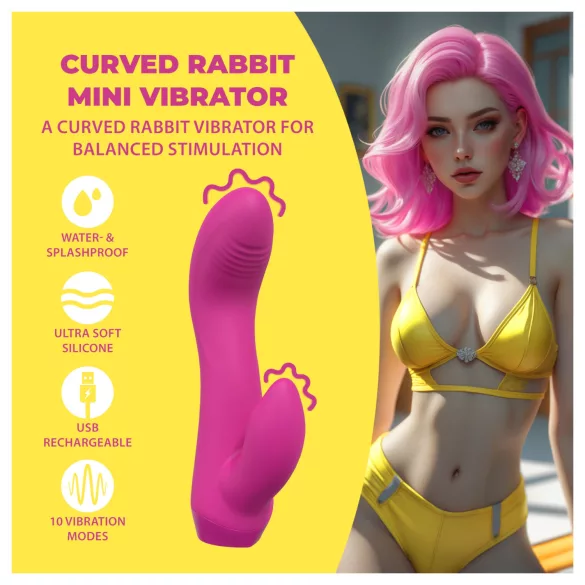 Loveline - izliekts trusīša mini vibrators (rozā)