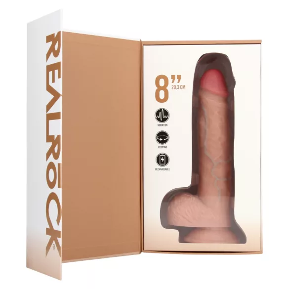 RealRock - rotējošs vibrators (dabīgs, 20,5 cm)