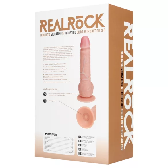 RealRock - piesūcekņa vibrators lökējošs dabīgs 20,5cm