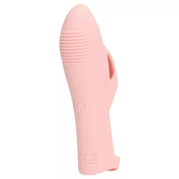 Loveline - pirkstu vibrators ar rievām rozā