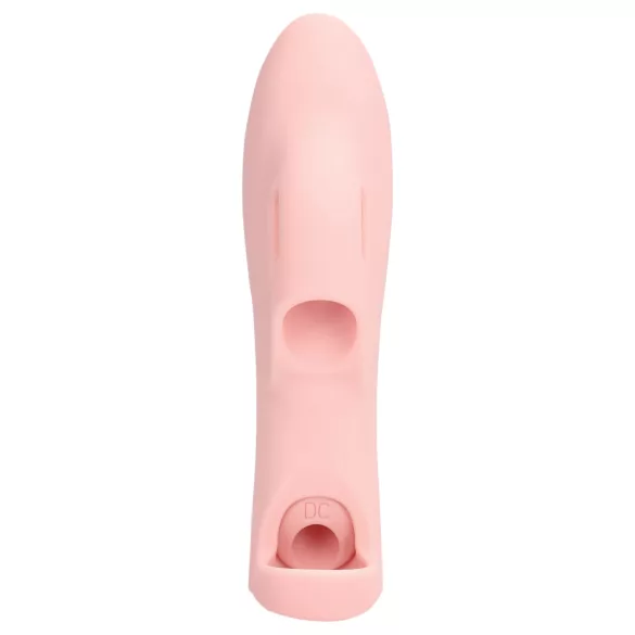Loveline - pirkstu vibrators ar rievām rozā