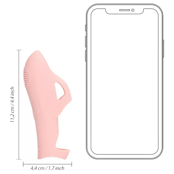Loveline - pirkstu vibrators ar rievām rozā