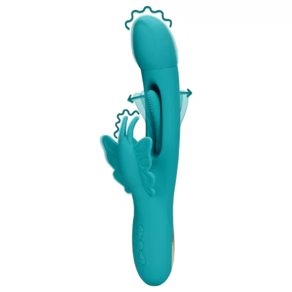 Loveline - vibrators ar tauriņu un mēlīti, tirkīza krāsa
