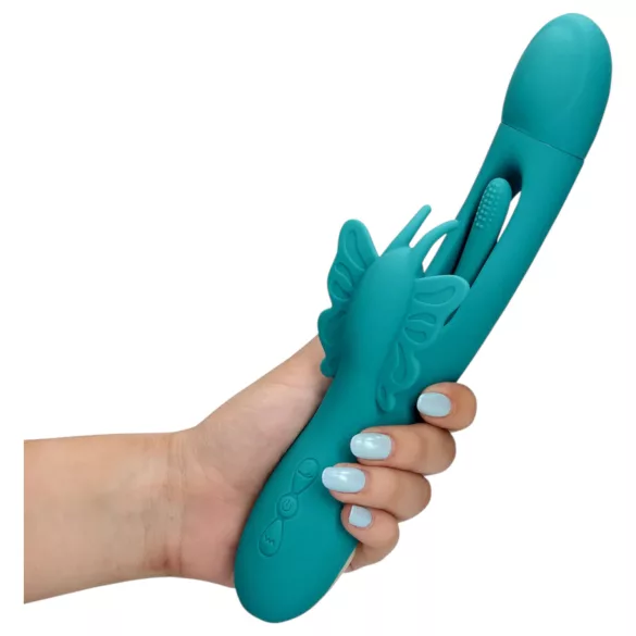 Loveline - vibrators ar tauriņu un mēlīti, tirkīza krāsa