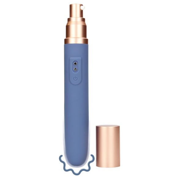 Loveline Travel - uzlādējams vibrators ar lubrikanta tvertni (pasteļzilā krāsā)