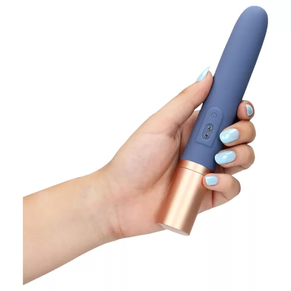 Loveline Travel - uzlādējams vibrators ar lubrikanta tvertni zils