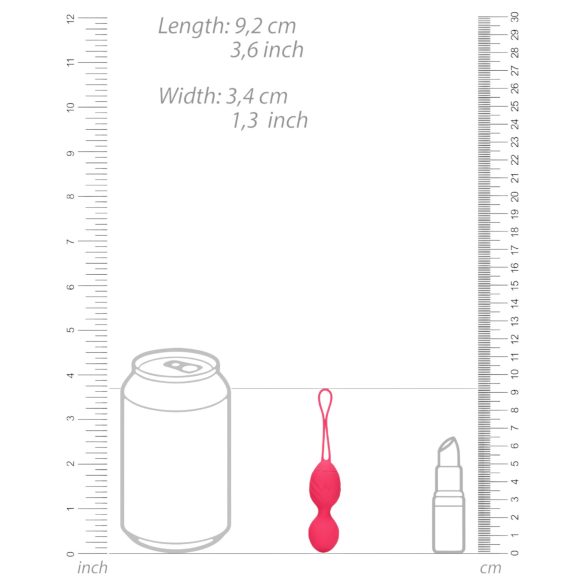 Loveline - vibrācijas geišas bumbiņa ar rievām rozā