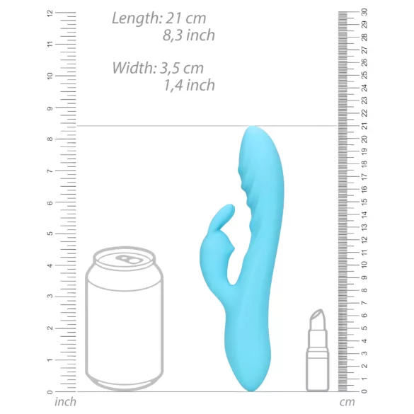 Loveline - ūdensizturīgs vibrators ar truša klitorālo uzgali zils