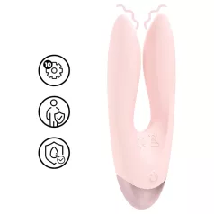 Loveline Amour - vibrators ar diviem galiem rozā