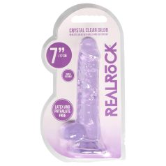  RealRock - caurspīdīgs reālistisks dildo ar piesūcekni violets 17cm