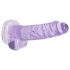REALROCK - caurspīdīgs reālistisks dildo - violets (17 cm)