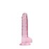 REALROCK - caurspīdīgs, reālistisks dildo - rozā (17cm)