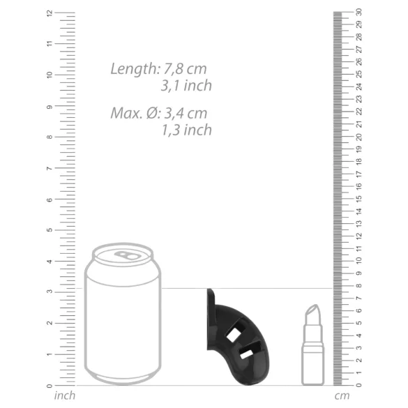 ManCage - 13. modelis dzimumlocekļa būris (melns) - 6,5 cm