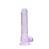 RealRock - caurspīdīgs reālistisks dildo violets 19cm