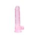 REALROCK - caurspīdīgs dabiskas formas dildo - rozā (19 cm)