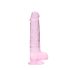 REALROCK - caurspīdīgs dabiskas formas dildo - rozā (19 cm)