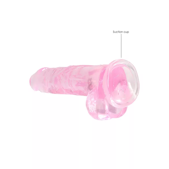 RealRock - reālistisks dildis caurspīdīgs rozā 19cm