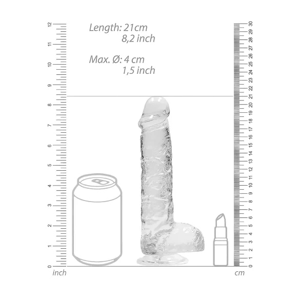 RealRock - caurspīdīgs reālistisks dildo 19cm