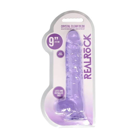 REALROCK - caurspīdīgs reālistisks dildo - violets (22 cm)
