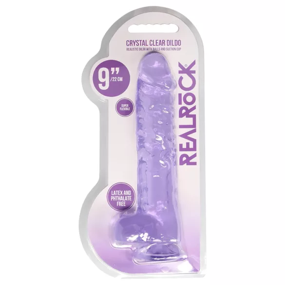 RealRock - caurspīdīgs reālistisks dildo lila 22cm