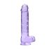 REALROCK - caurspīdīgs reālistisks dildo - violets (22 cm)