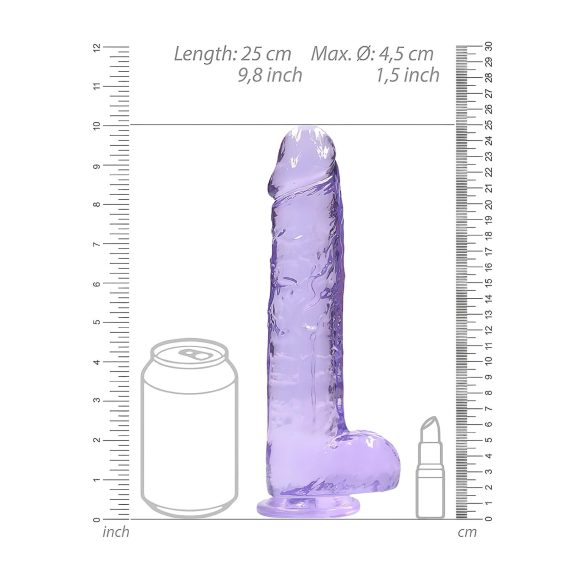 RealRock - caurspīdīgs reālistisks dildo lila 22cm