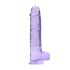 REALROCK - caurspīdīgs reālistisks dildo - violets (22 cm)