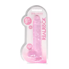   RealRock - caurspīdīgs reālistisks dildo ar piesūcēju rozā 22 cm