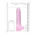 RealRock - caurspīdīgs reālistisks dildo ar piesūcēju rozā 22 cm