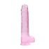 RealRock - caurspīdīgs reālistisks dildo ar piesūcēju rozā 22 cm