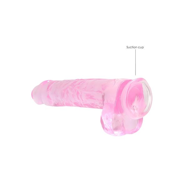 RealRock - caurspīdīgs reālistisks dildo ar piesūcēju rozā 22 cm