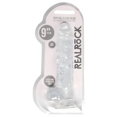   REALROCK - caurspīdīgs reālistisks dildo - caurspīdīgs (22cm)