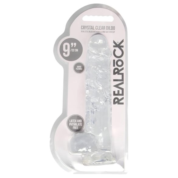 REALROCK - caurspīdīgs reālistisks dildo - caurspīdīgs (22cm)