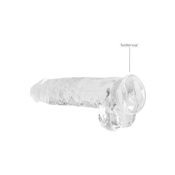 RealRock - caurspīdīgs reālistisks dildo (caurspīdīgs, 22 cm)
