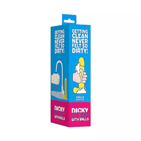 S-Line - Dicky - ziepju penis ar sēkliniekiem - vaniļa (210 g)