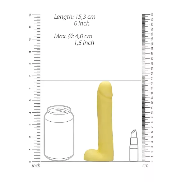 S-Line - Dicky - ziepju penis ar sēkliniekiem - vaniļa (210 g)