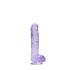 REALROCK - caurspīdīgs reālistisks dildo - violets (15 cm)
