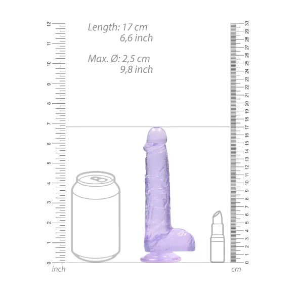 RealRock - caurspīdīgs reālistiskais dildo 15 cm violets