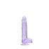 REALROCK - caurspīdīgs reālistisks dildo - violets (15 cm)