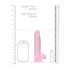 REALROCK - caurspīdīgs dabīgs dildo - rozā (15 cm)