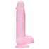 REALROCK - caurspīdīgs dabīgs dildo - rozā (15 cm)