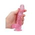 REALROCK - caurspīdīgs dabīgs dildo - rozā (15 cm)