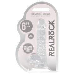   REALROCK - caurspīdīgs reālistisks dildo - caurspīdīgs (15cm)