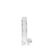 REALROCK - caurspīdīgs, dzīvotspējīgs dildo - caurspīdīgs (15 cm)