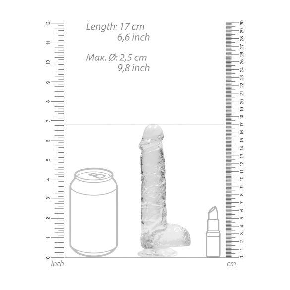 RealRock - caurspīdīgs realistisks dildo 15cm