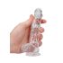 REALROCK - caurspīdīgs, dzīvotspējīgs dildo - caurspīdīgs (15 cm)