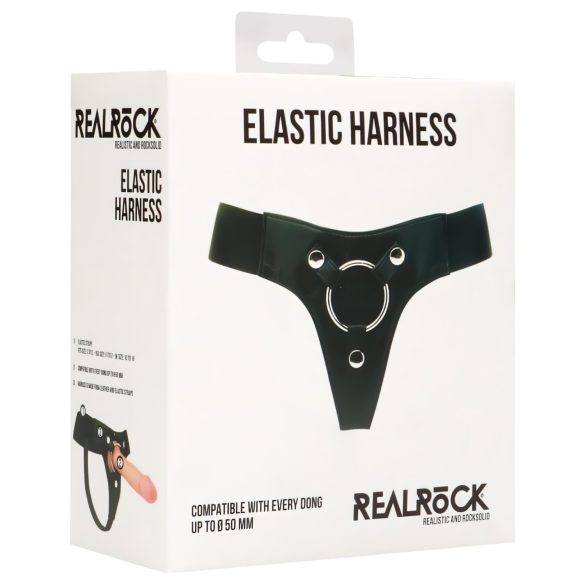 RealRock elastīgas apakšbikses pievienojamam strap-on, melnas