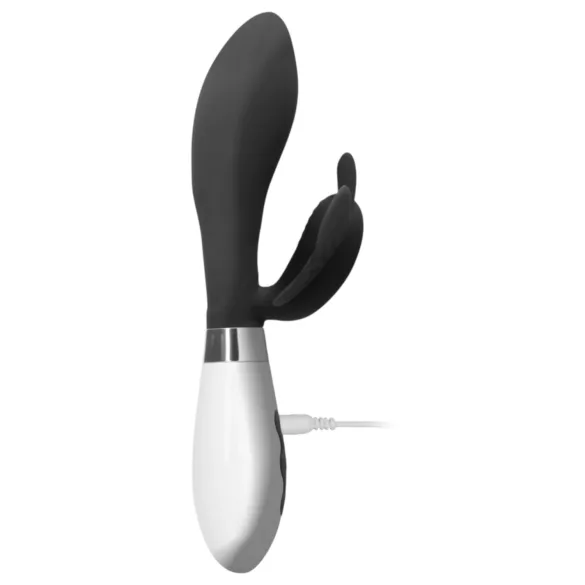 Alexios - vibrators ar tauriņa formas un klitora stimulatoru melns