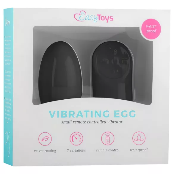 Easytoys - vibrējošā ola ar 7 režīmiem un tālvadību melna